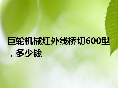 巨轮机械红外线桥切600型，多少钱