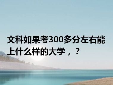 文科如果考300多分左右能上什么样的大学，？