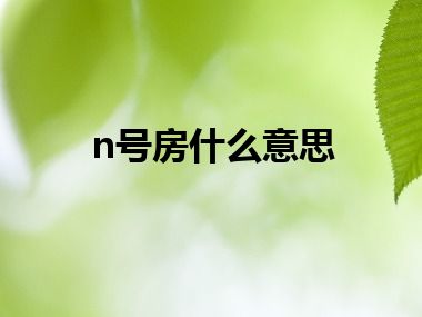 n号房什么意思