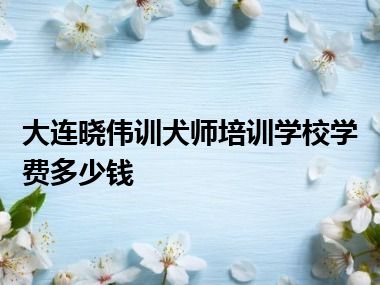 大连晓伟训犬师培训学校学费多少钱