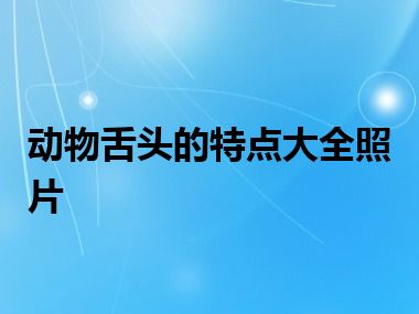 动物舌头的特点大全照片