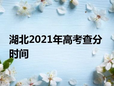 湖北2021年高考查分时间