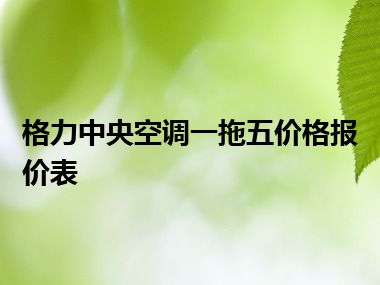 格力中央空调一拖五价格报价表