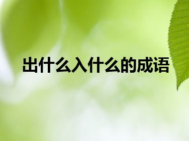 出什么入什么的成语