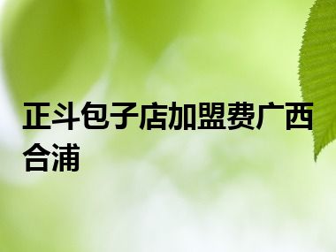 正斗包子店加盟费广西合浦