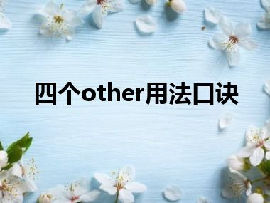 四个other用法口诀