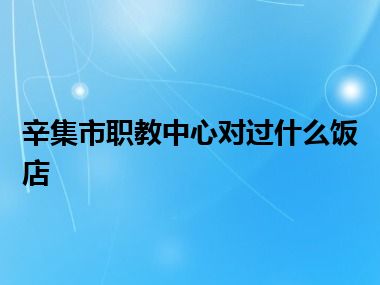 辛集市职教中心对过什么饭店