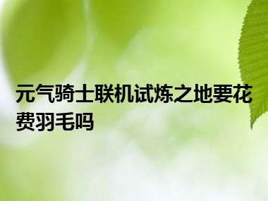 元气骑士联机试炼之地要花费羽毛吗