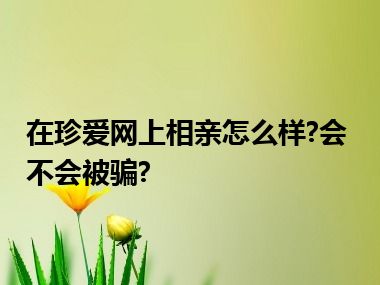 在珍爱网上相亲怎么样?会不会被骗?