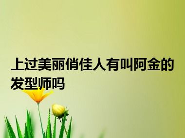 上过美丽俏佳人有叫阿金的发型师吗