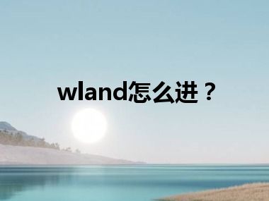 wland怎么进？