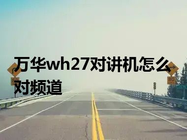 万华wh27对讲机怎么对频道