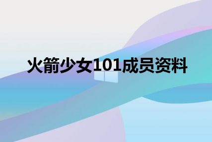 火箭少女101成员资料