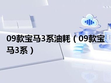 09款宝马3系油耗（09款宝马3系）