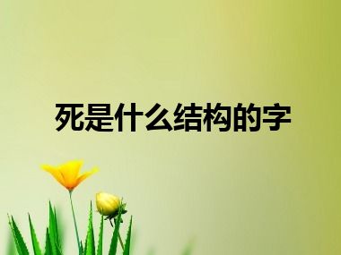 死是什么结构的字