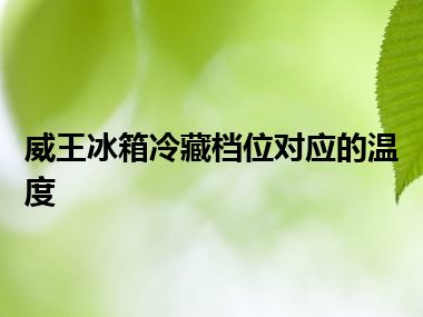 威王冰箱冷藏档位对应的温度