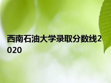 西南石油大学录取分数线2020