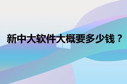 新中大软件大概要多少钱？