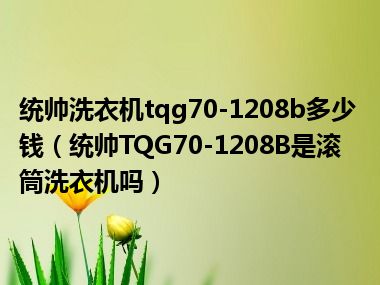 统帅洗衣机tqg70-1208b多少钱（统帅TQG70-1208B是滚筒洗衣机吗）