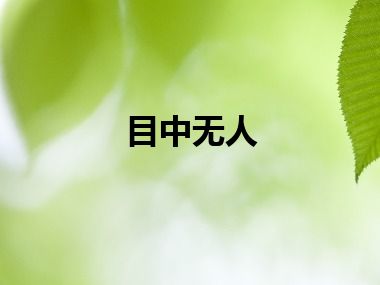 目中无人