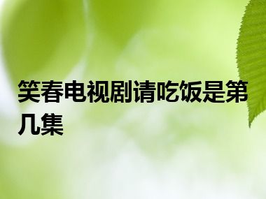 笑春电视剧请吃饭是第几集