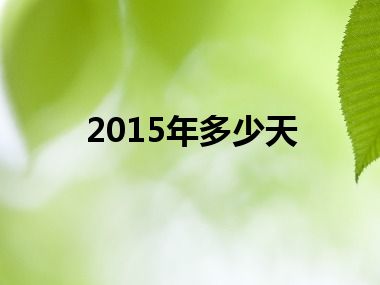 2015年多少天