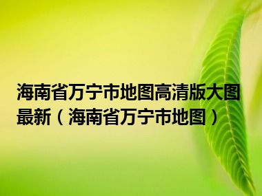 海南省万宁市地图高清版大图最新（海南省万宁市地图）