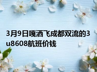 3月9日嘎洒飞成都双流的3u8608航班价钱