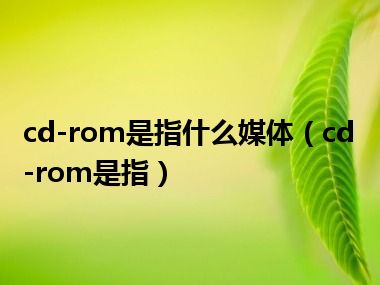 cd-rom是指什么媒体（cd-rom是指）