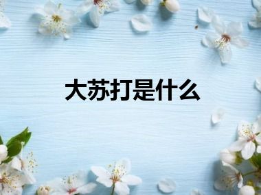 大苏打是什么