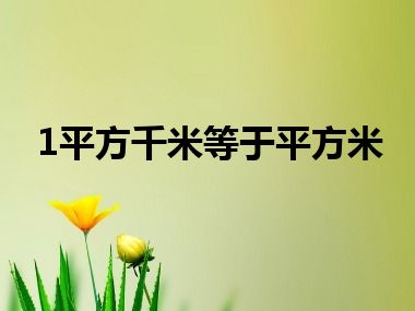 1平方千米等于平方米