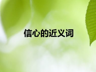 信心的近义词