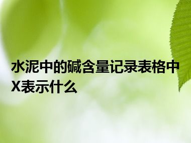 水泥中的碱含量记录表格中X表示什么