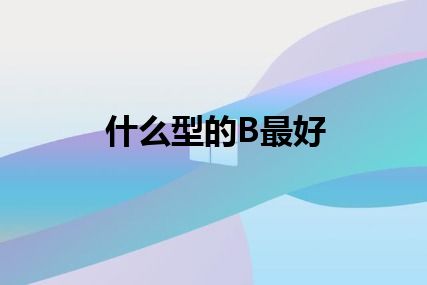 什么型的B最好