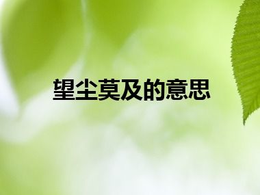 望尘莫及的意思