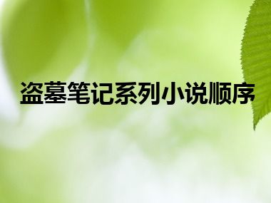 盗墓笔记系列小说顺序