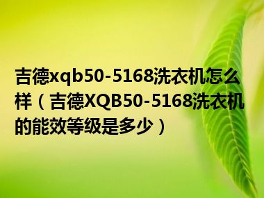 吉德xqb50-5168洗衣机怎么样（吉德XQB50-5168洗衣机的能效等级是多少）