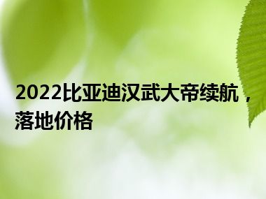 2022比亚迪汉武大帝续航，落地价格