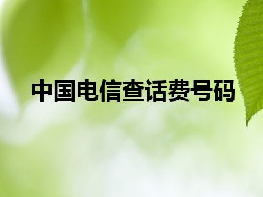 中国电信查话费号码