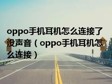 oppo手机耳机怎么连接了没声音（oppo手机耳机怎么连接）