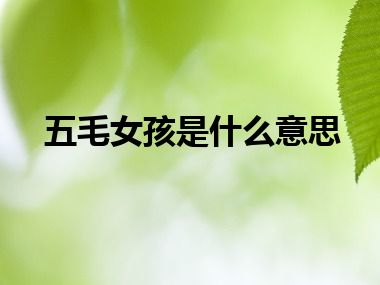 五毛女孩是什么意思