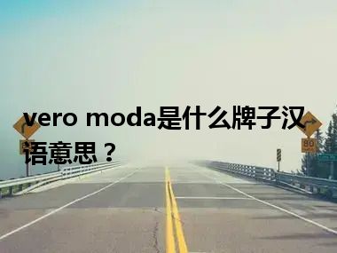 vero moda是什么牌子汉语意思？