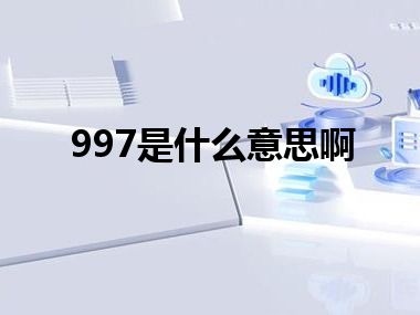 997是什么意思啊