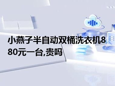 小燕子半自动双桶洗衣机880元一台,贵吗