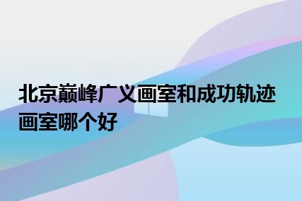 北京巅峰广义画室和成功轨迹画室哪个好