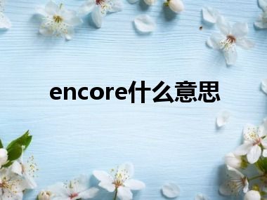 encore什么意思