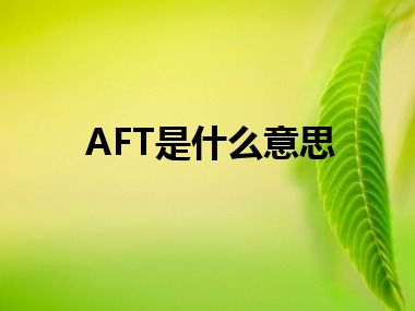 AFT是什么意思