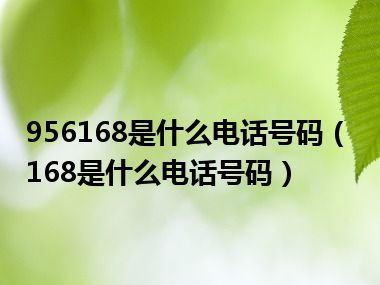 956168是什么电话号码（168是什么电话号码）