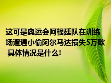 这可是奥运会阿根廷队在训练场遭遇小偷阿尔马达损失5万欧 具体情况是什么!