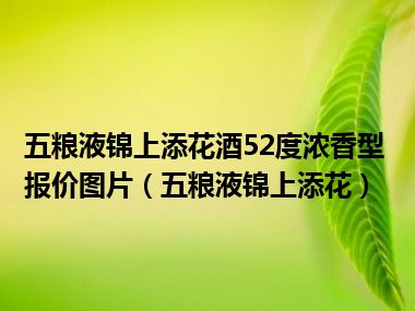 五粮液锦上添花酒52度浓香型报价图片（五粮液锦上添花）